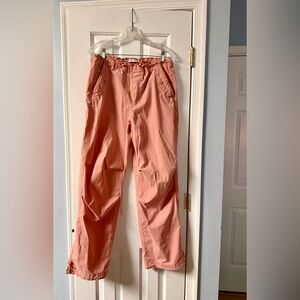 SO High Rise Jogger Pants Peach Coral Cotton Stretch Casual Size Large